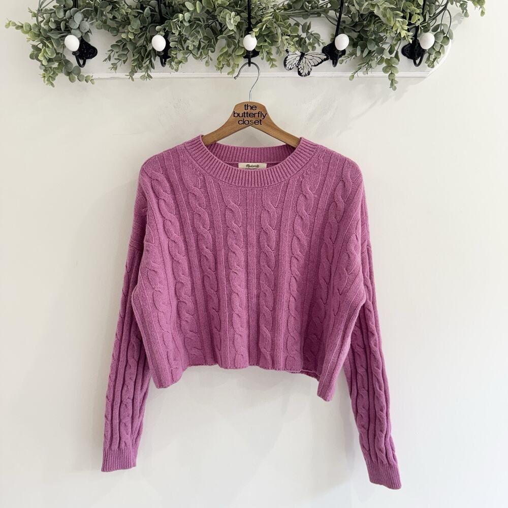 Madewell (Re)sourced cashmere cable-knit Sweater Light Petunia Small KW